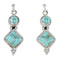 Turquoise Inlay Silver Southwest Post Dangle Earrings AX94593